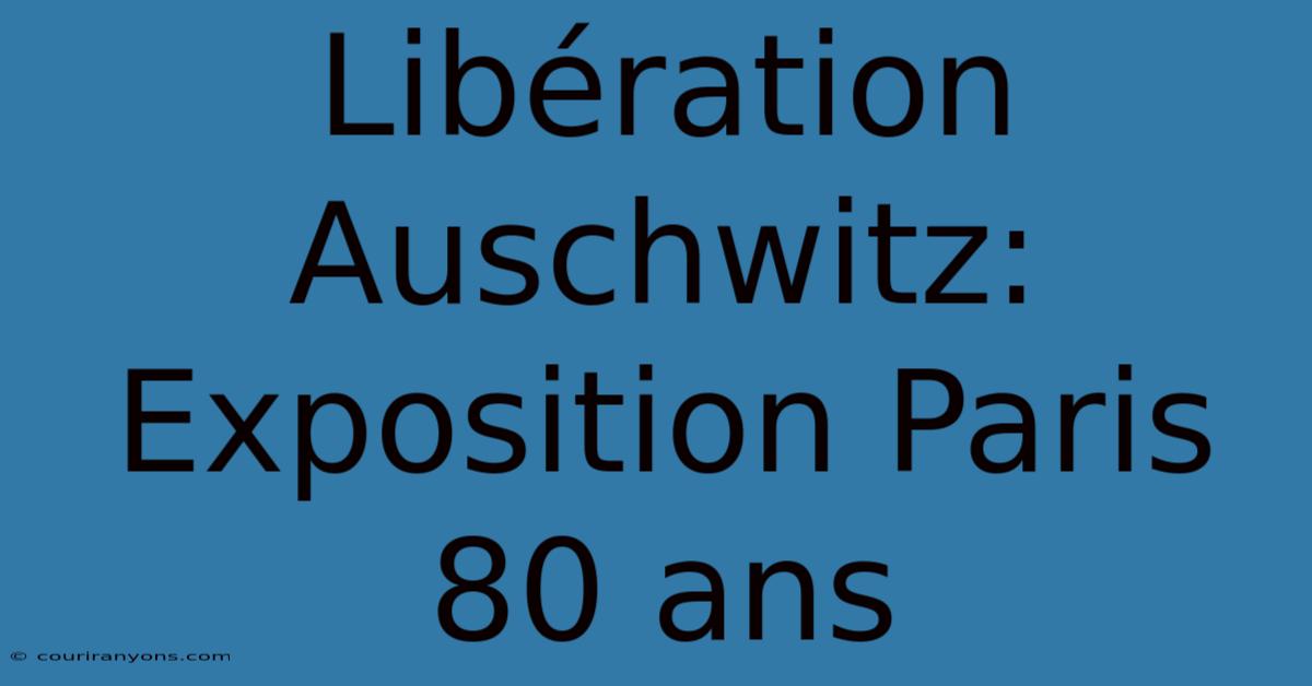 Libération Auschwitz: Exposition Paris 80 Ans