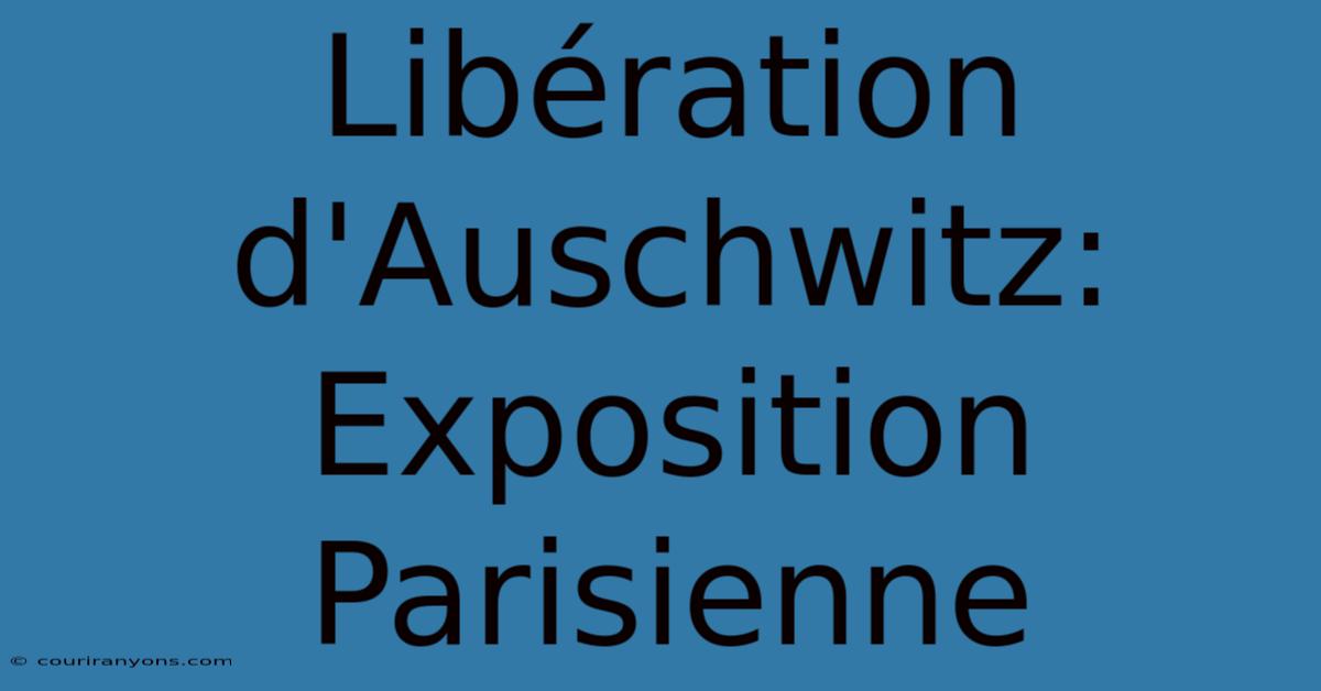 Libération D'Auschwitz: Exposition Parisienne