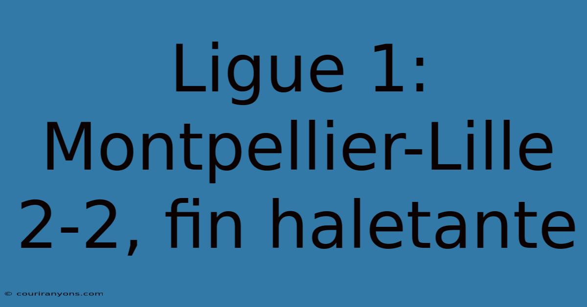 Ligue 1: Montpellier-Lille 2-2, Fin Haletante