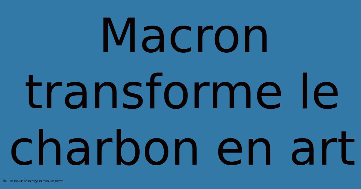 Macron Transforme Le Charbon En Art