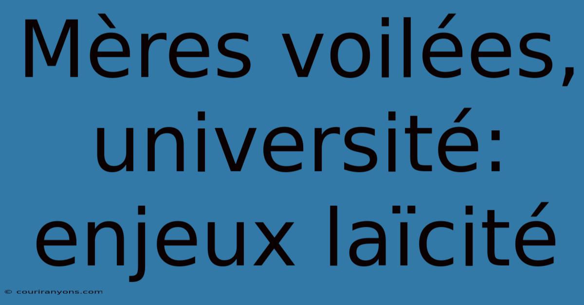 Mères Voilées, Université: Enjeux Laïcité