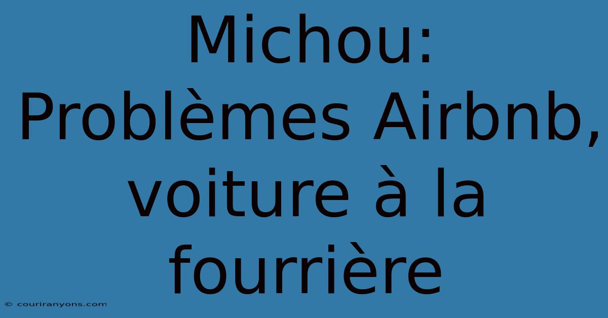 Michou:  Problèmes Airbnb, Voiture À La Fourrière