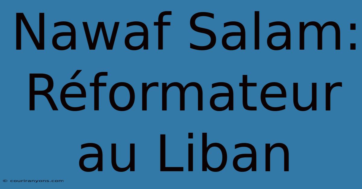 Nawaf Salam: Réformateur Au Liban