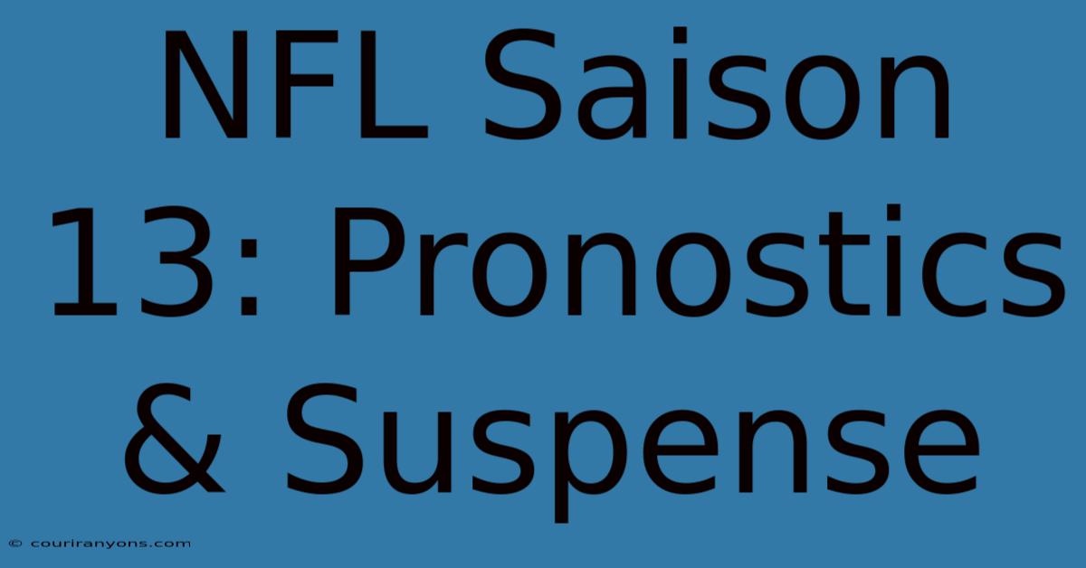 NFL Saison 13: Pronostics & Suspense