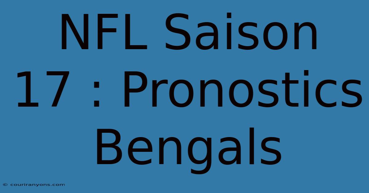 NFL Saison 17 : Pronostics Bengals