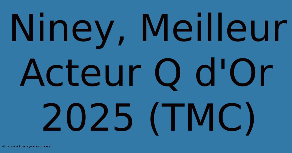 Niney, Meilleur Acteur Q D'Or 2025 (TMC)