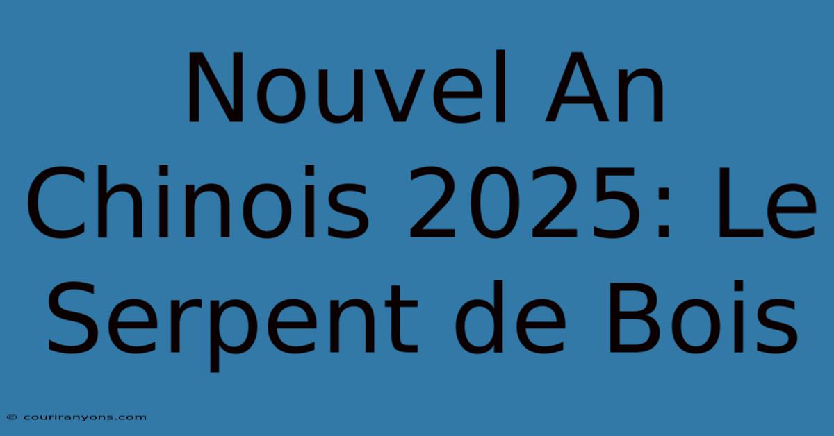 Nouvel An Chinois 2025: Le Serpent De Bois