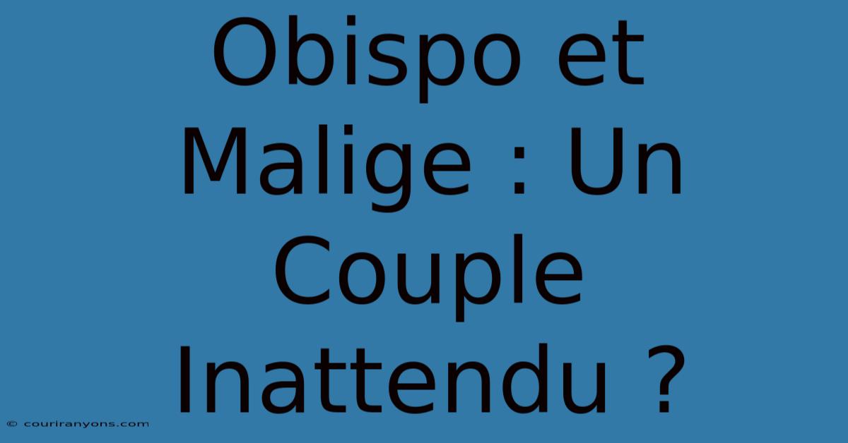 Obispo Et Malige : Un Couple Inattendu ?