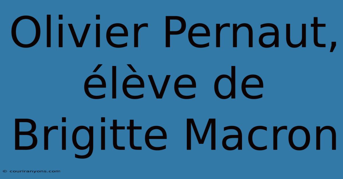 Olivier Pernaut, Élève De Brigitte Macron