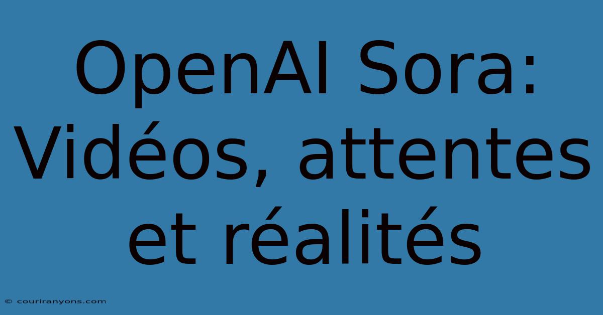 OpenAI Sora: Vidéos, Attentes Et Réalités