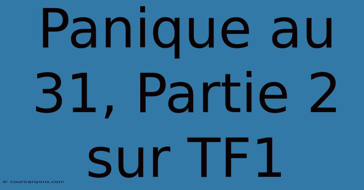 Panique Au 31, Partie 2 Sur TF1