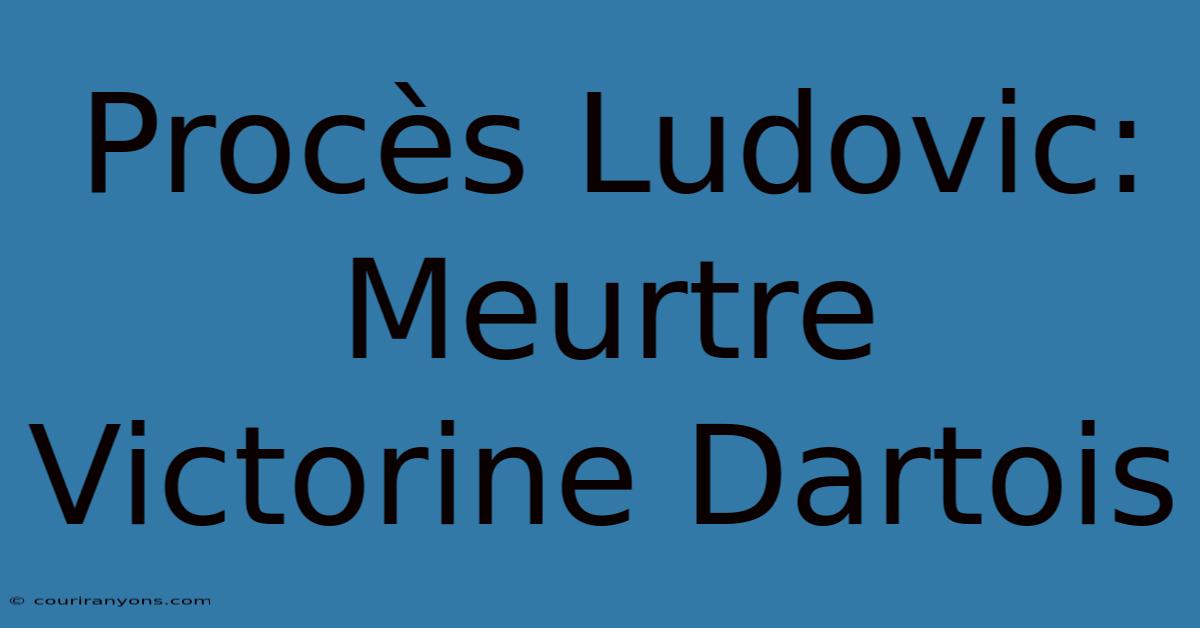 Procès Ludovic: Meurtre Victorine Dartois