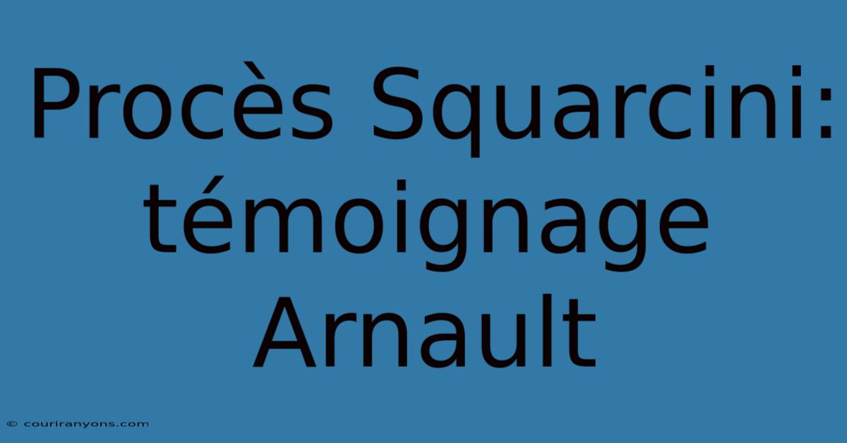 Procès Squarcini: Témoignage Arnault