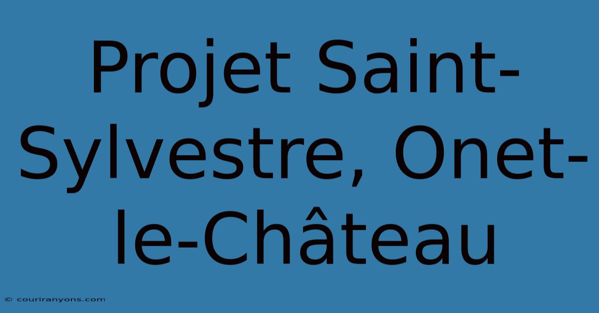 Projet Saint-Sylvestre, Onet-le-Château