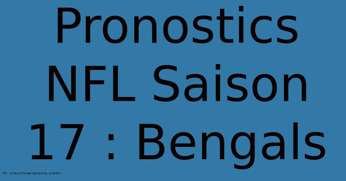 Pronostics NFL Saison 17 : Bengals