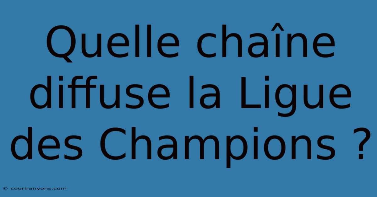 Quelle Chaîne Diffuse La Ligue Des Champions ?