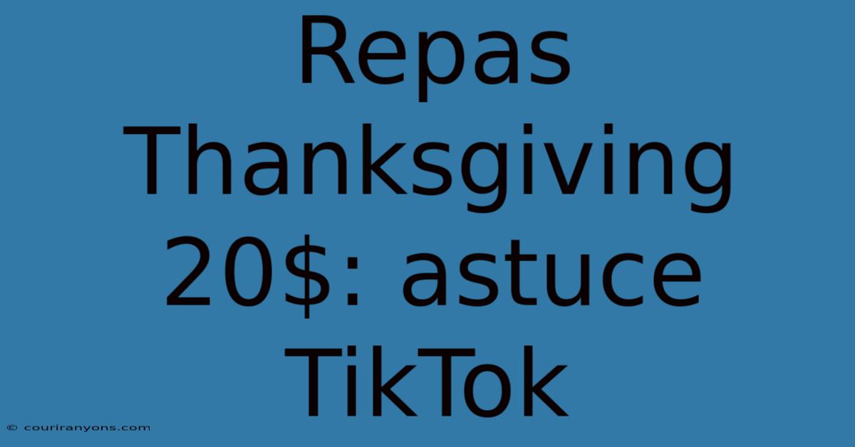 Repas Thanksgiving 20$: Astuce TikTok