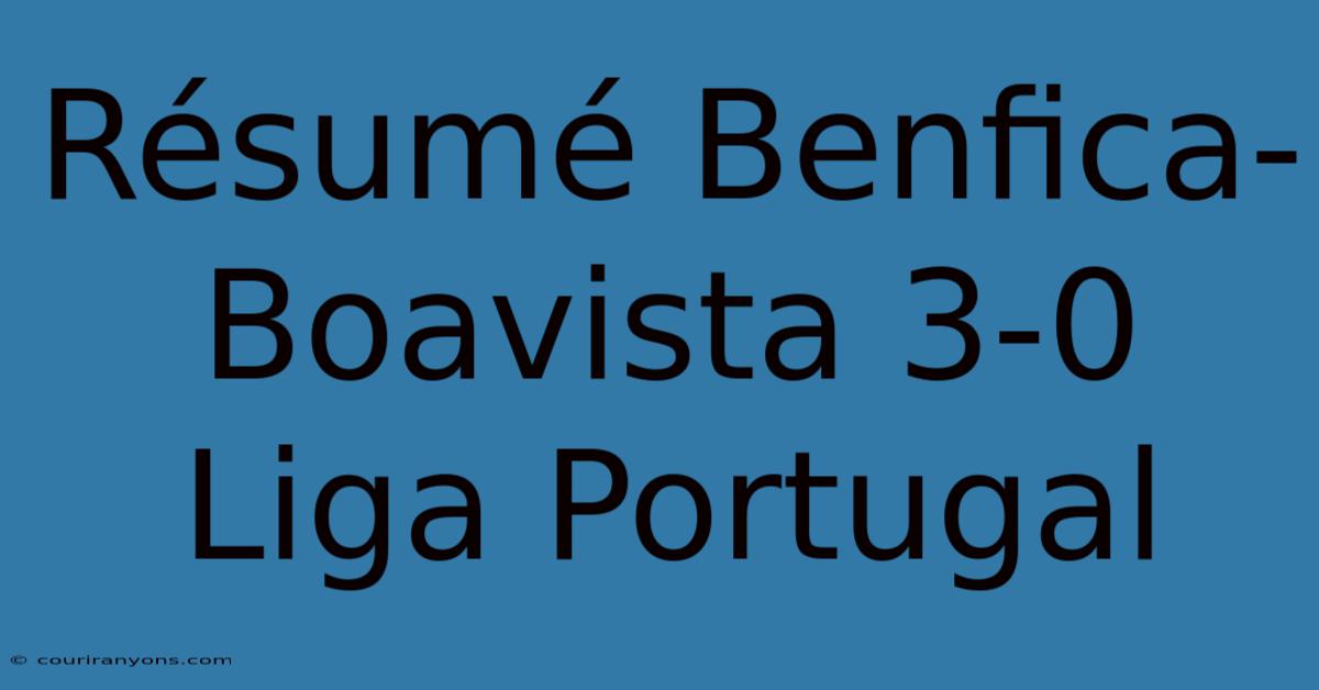 Résumé Benfica-Boavista 3-0 Liga Portugal