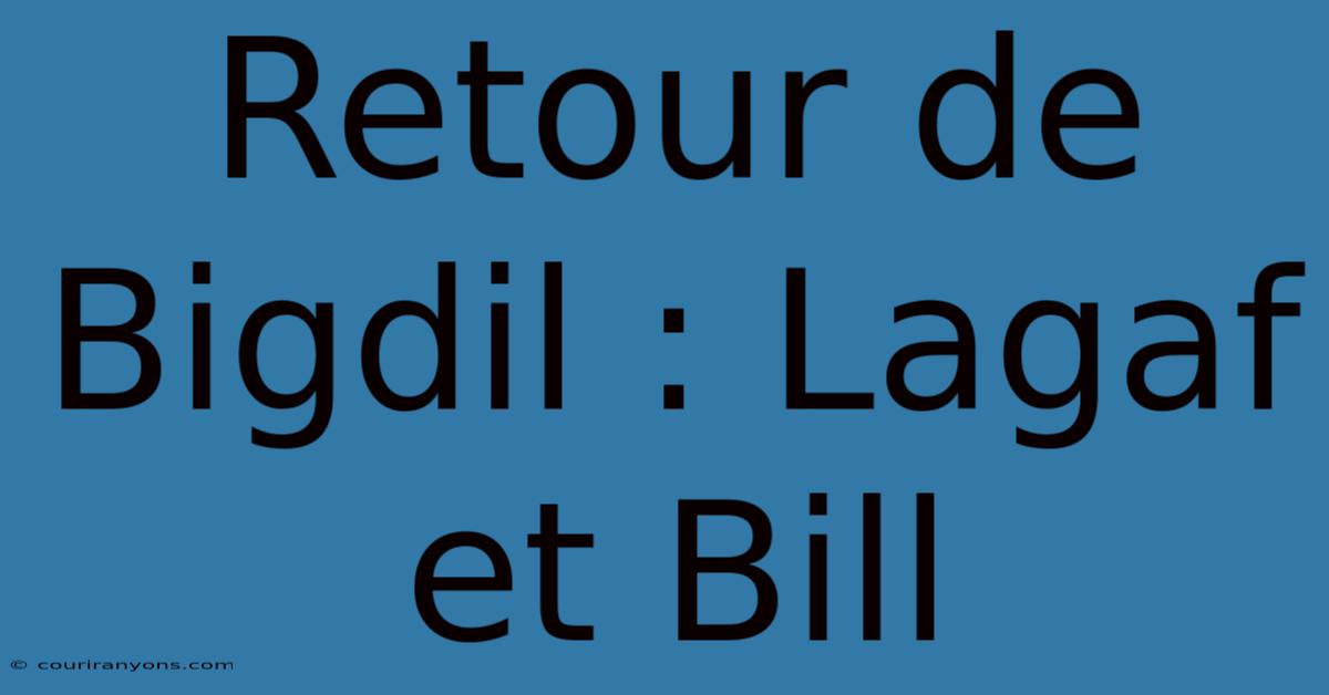 Retour De Bigdil : Lagaf Et Bill