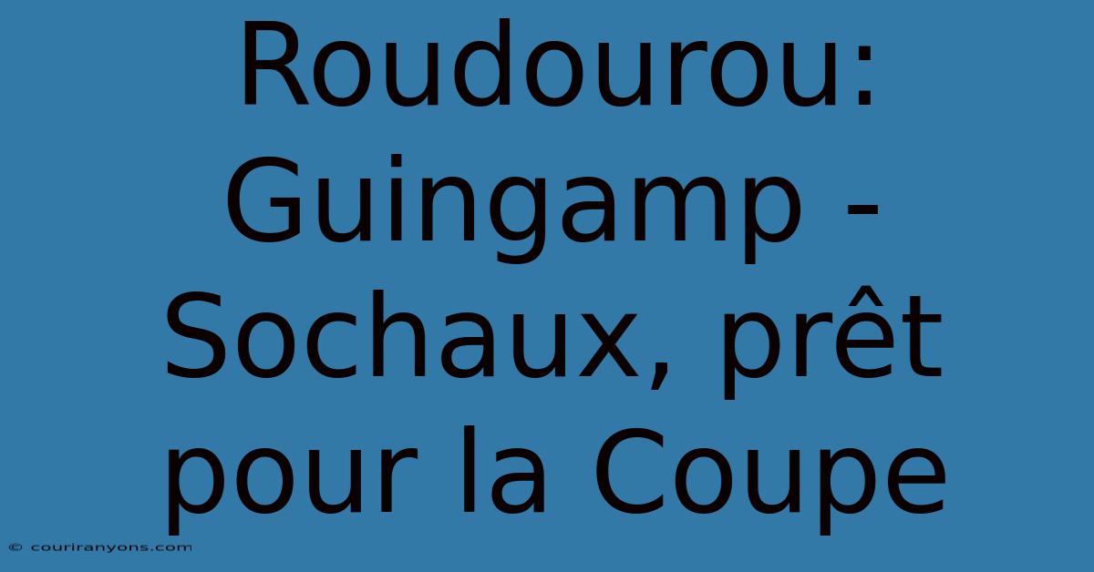 Roudourou: Guingamp - Sochaux, Prêt Pour La Coupe