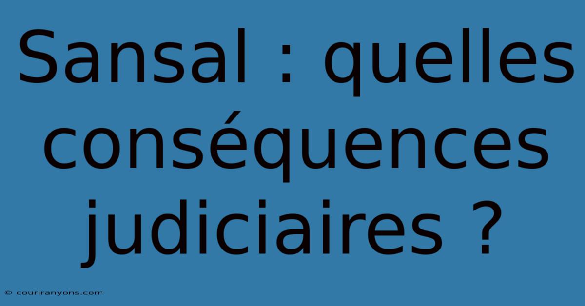 Sansal : Quelles Conséquences Judiciaires ?