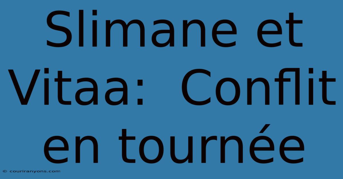 Slimane Et Vitaa:  Conflit En Tournée