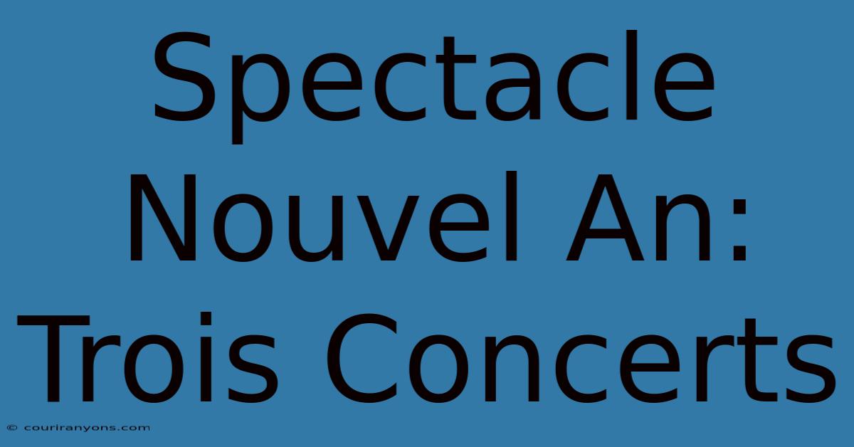 Spectacle Nouvel An: Trois Concerts