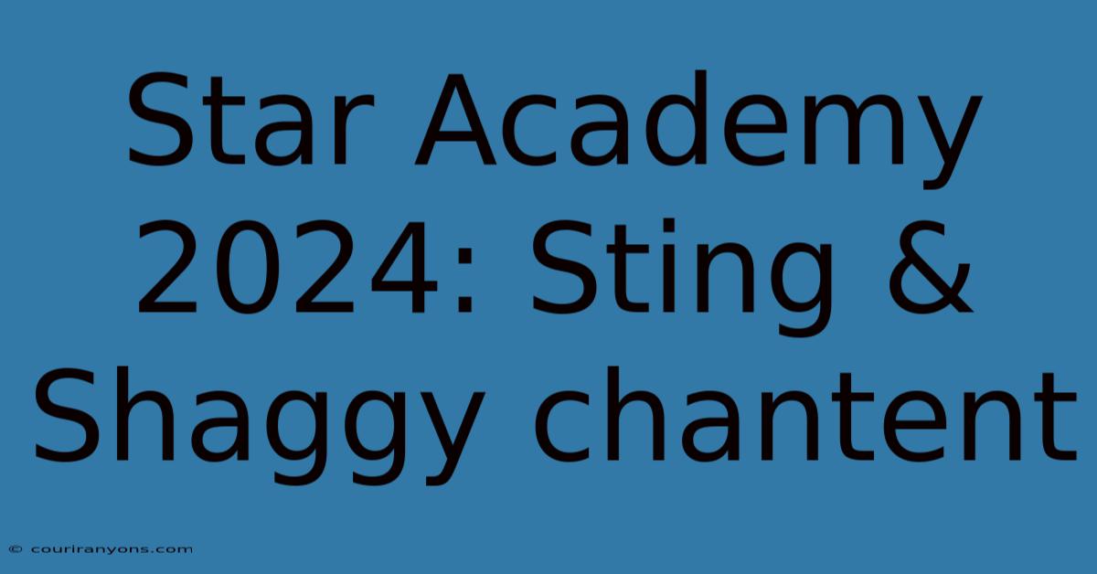 Star Academy 2024: Sting & Shaggy Chantent