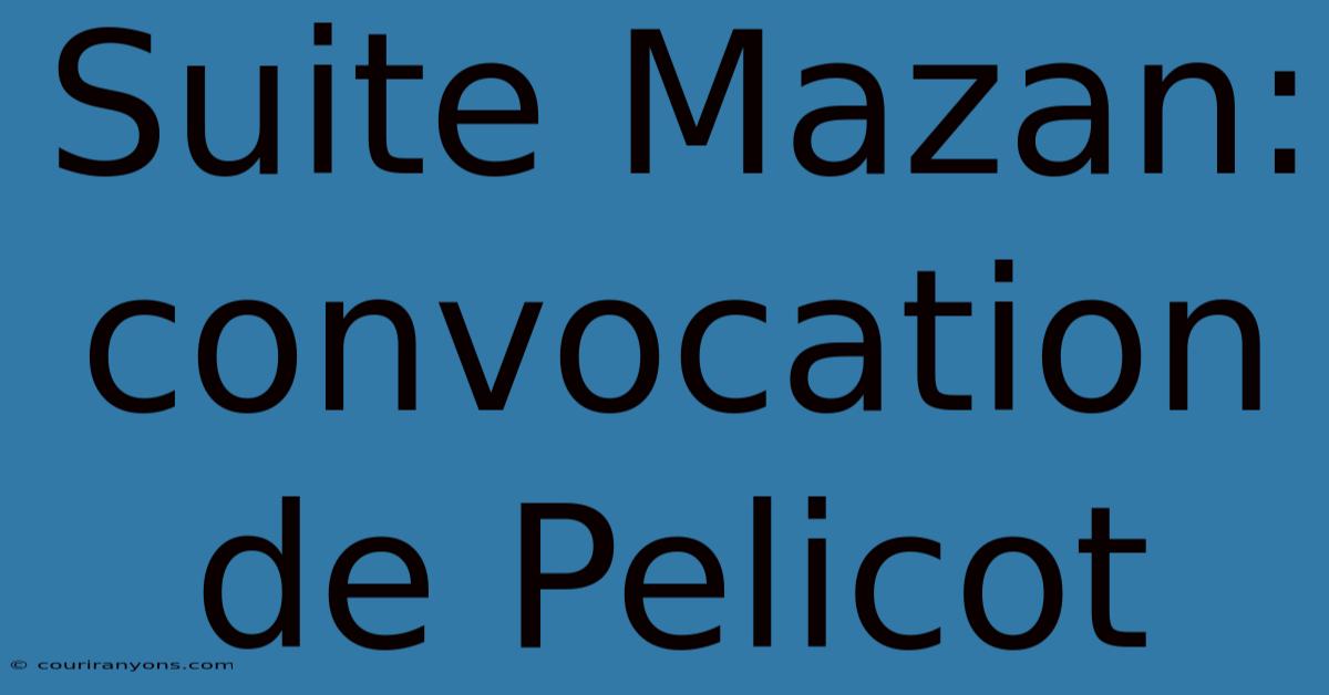 Suite Mazan: Convocation De Pelicot