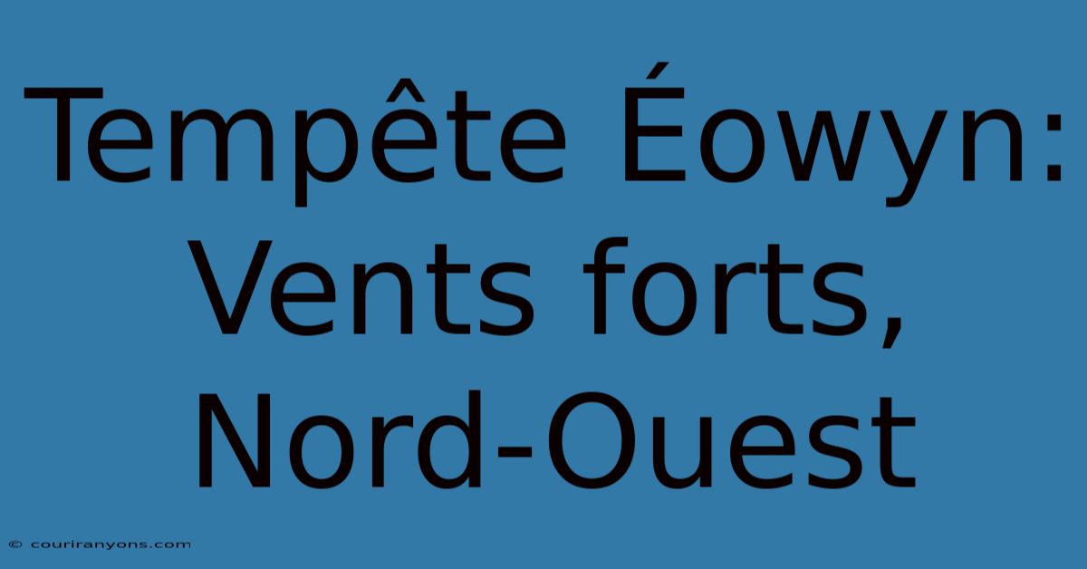 Tempête Éowyn: Vents Forts, Nord-Ouest