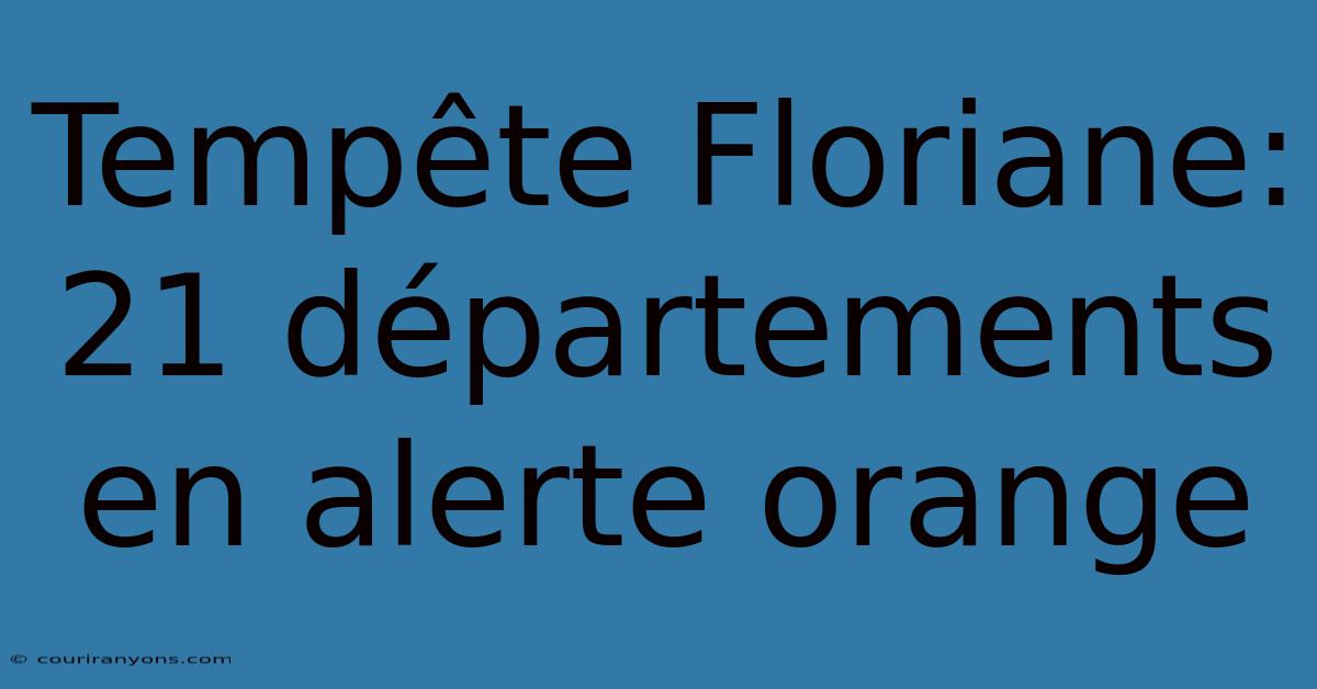 Tempête Floriane: 21 Départements En Alerte Orange