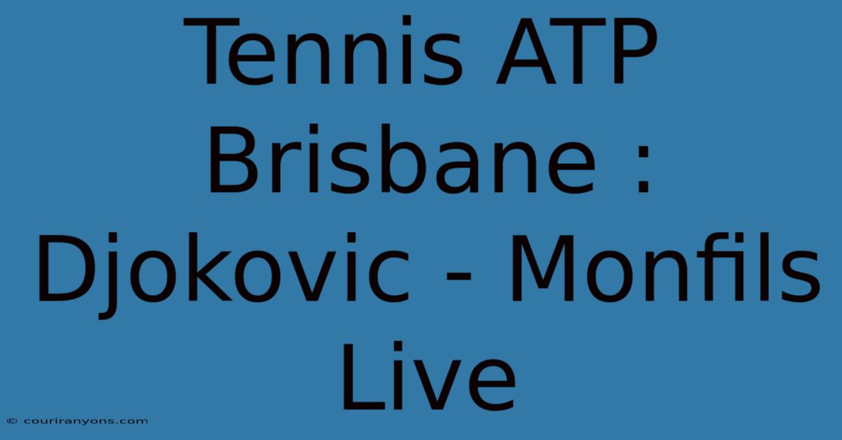 Tennis ATP Brisbane : Djokovic - Monfils Live