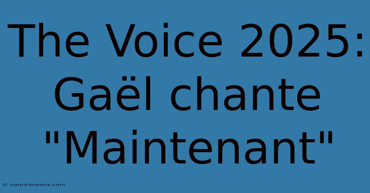 The Voice 2025: Gaël Chante 