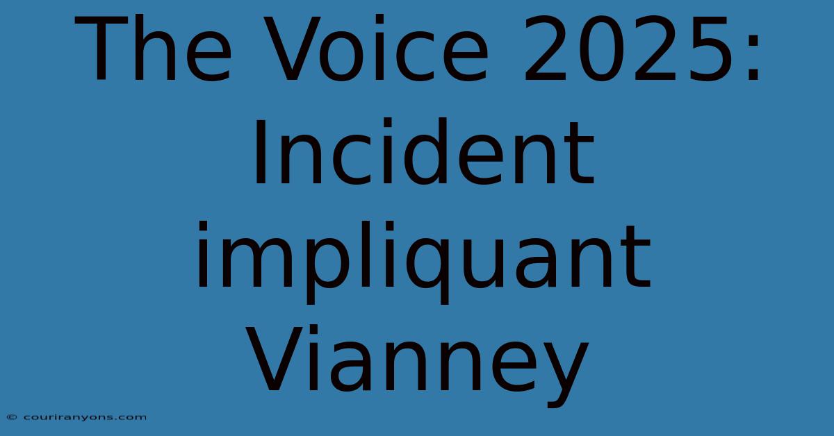 The Voice 2025: Incident Impliquant Vianney