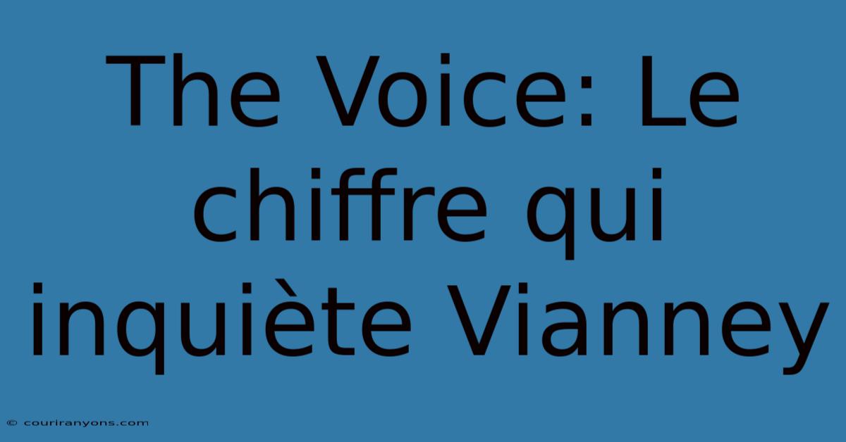 The Voice: Le Chiffre Qui Inquiète Vianney