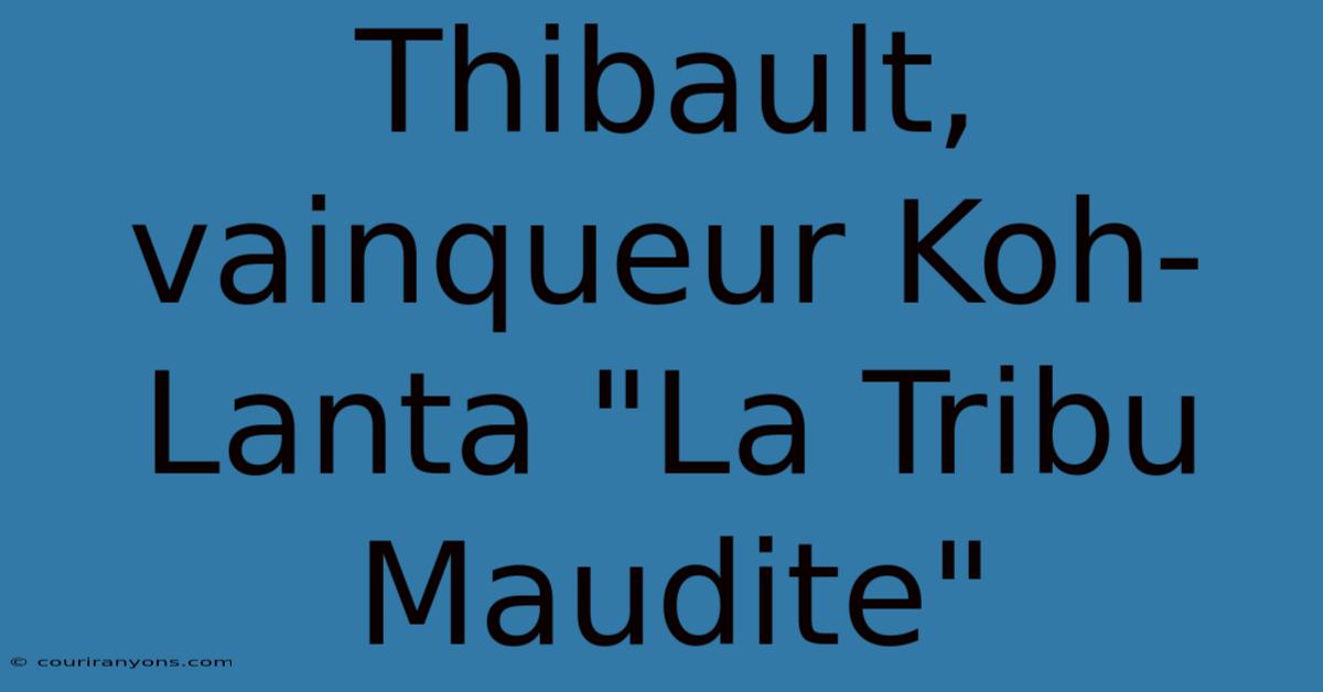 Thibault, Vainqueur Koh-Lanta 