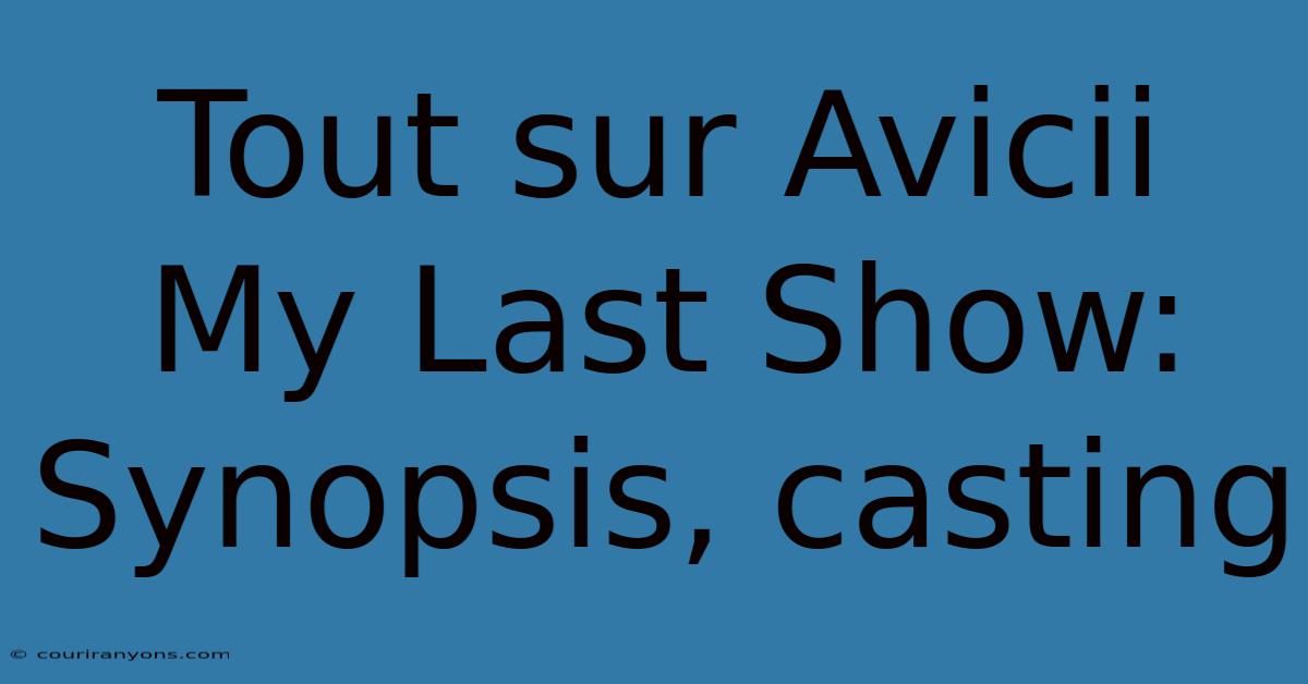 Tout Sur Avicii My Last Show: Synopsis, Casting