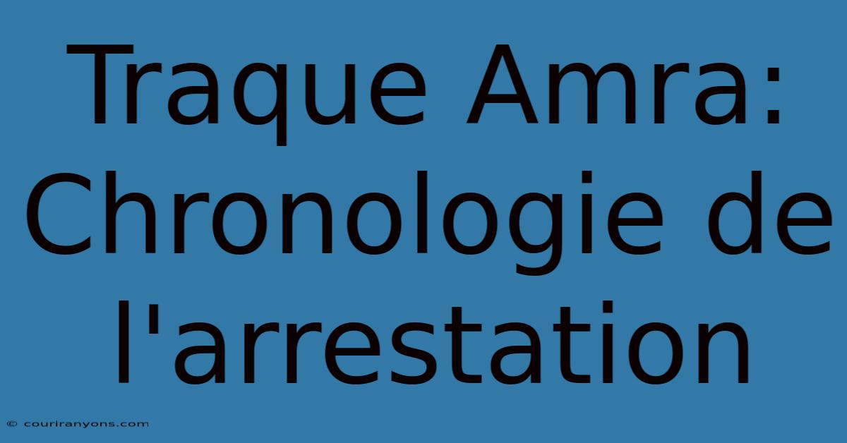 Traque Amra: Chronologie De L'arrestation