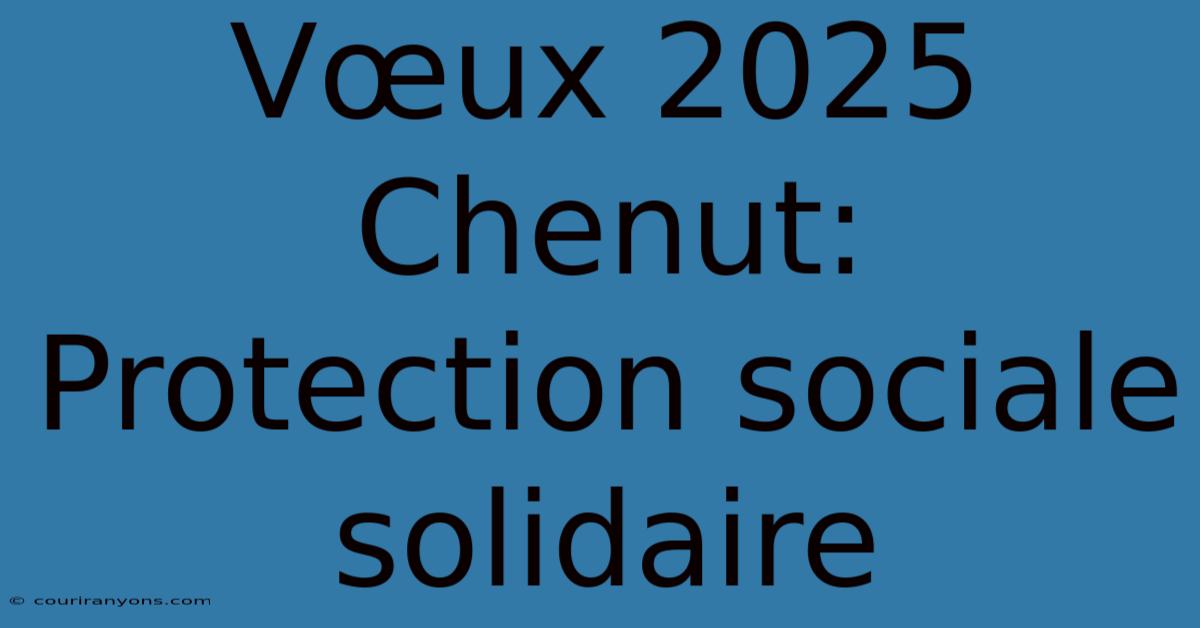 Vœux 2025 Chenut: Protection Sociale Solidaire