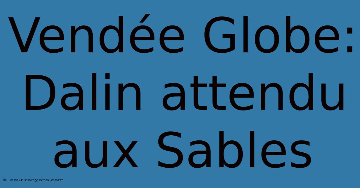 Vendée Globe: Dalin Attendu Aux Sables