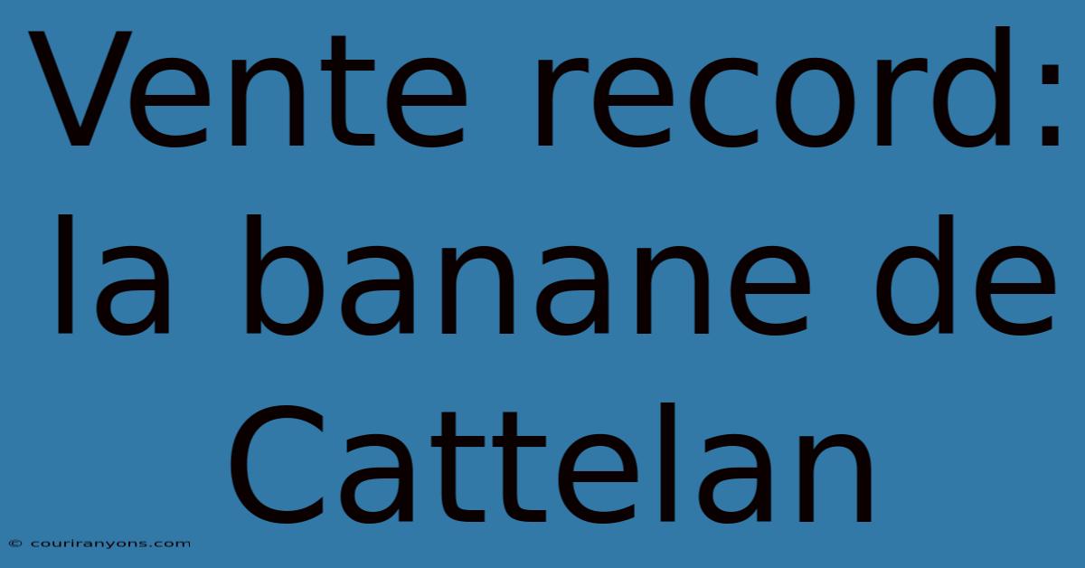 Vente Record:  La Banane De Cattelan