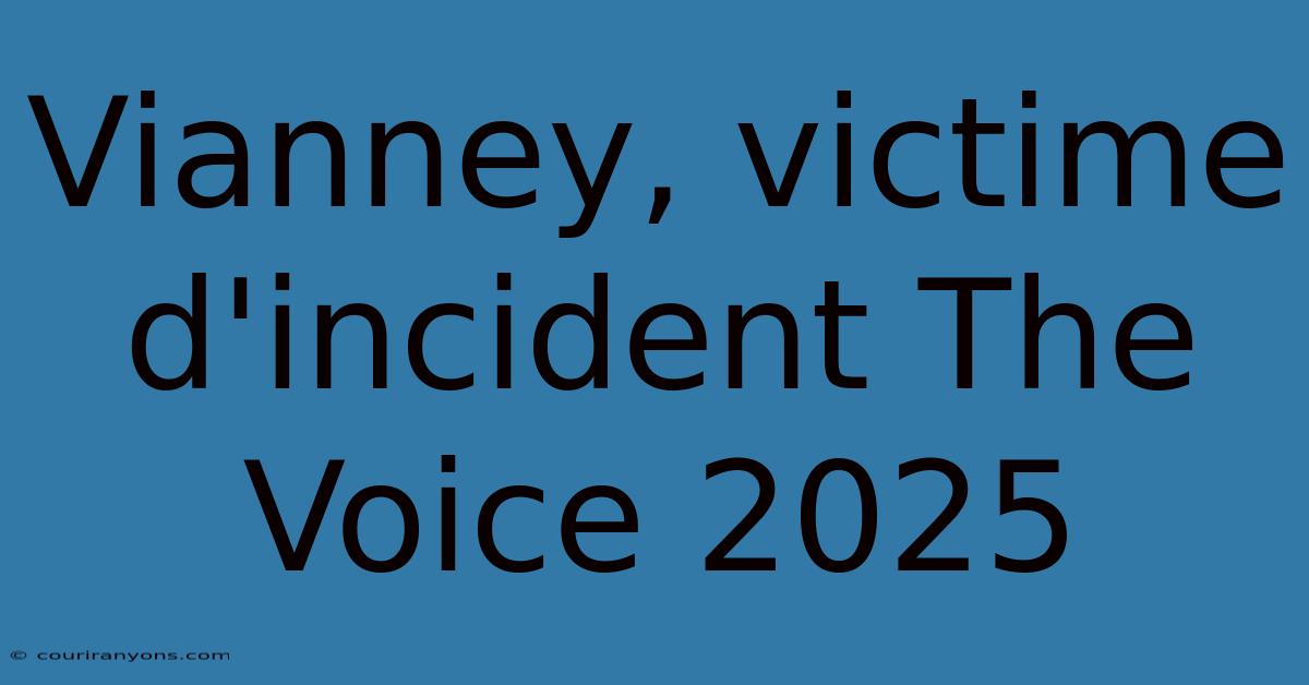 Vianney, Victime D'incident The Voice 2025