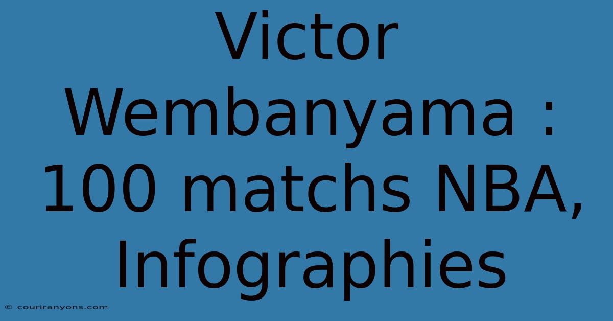 Victor Wembanyama : 100 Matchs NBA, Infographies