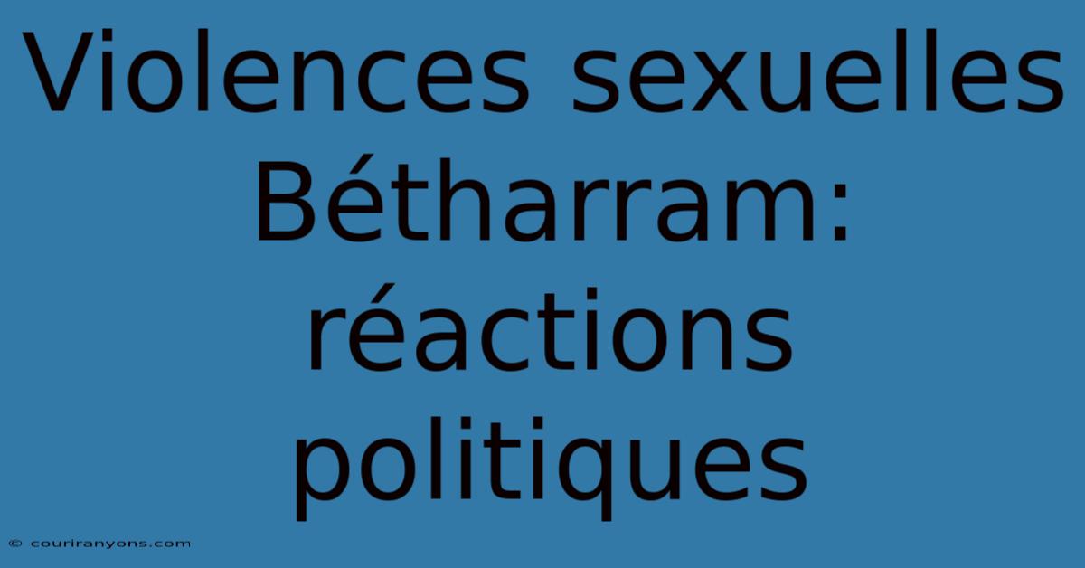 Violences Sexuelles Bétharram:  Réactions Politiques