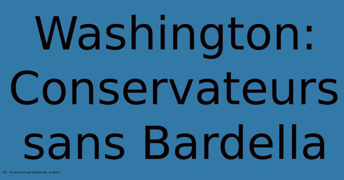 Washington:  Conservateurs Sans Bardella