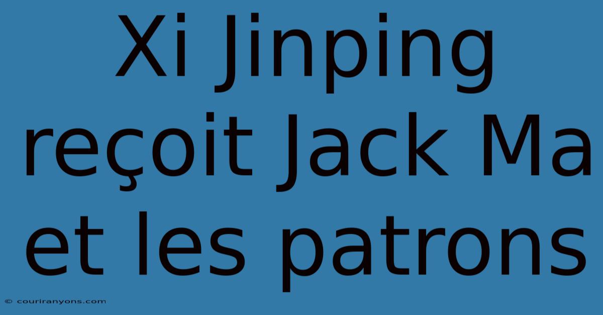 Xi Jinping Reçoit Jack Ma Et Les Patrons